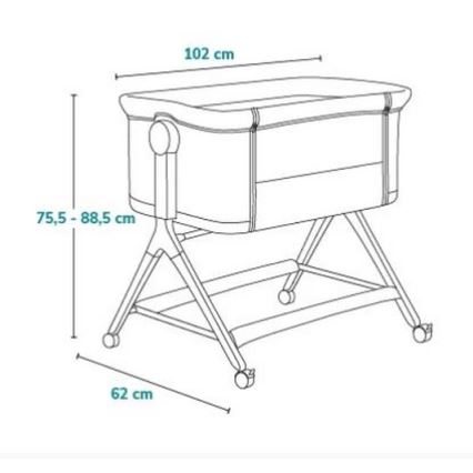 Lionelo - Berço infantil 3 em 1 LEONIE PLUS cinza