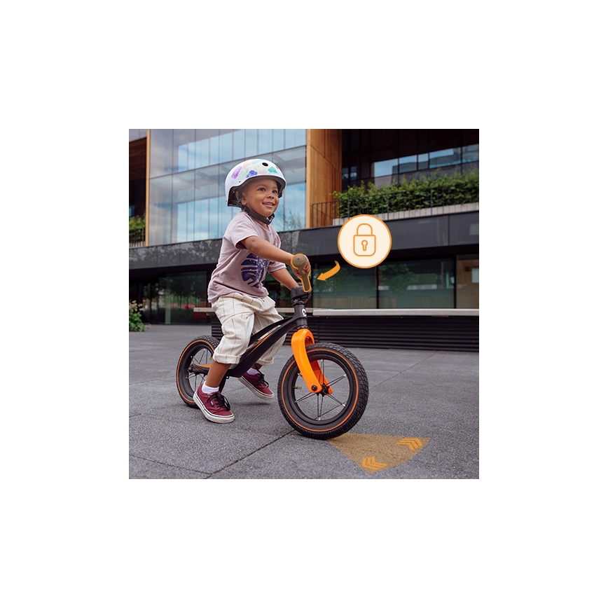 Lionelo - Bicicleta de equilíbrio BART AIR preta/laranja