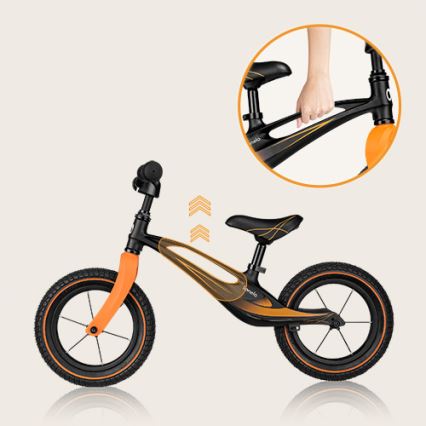 Lionelo - Bicicleta de equilíbrio BART AIR preta/laranja