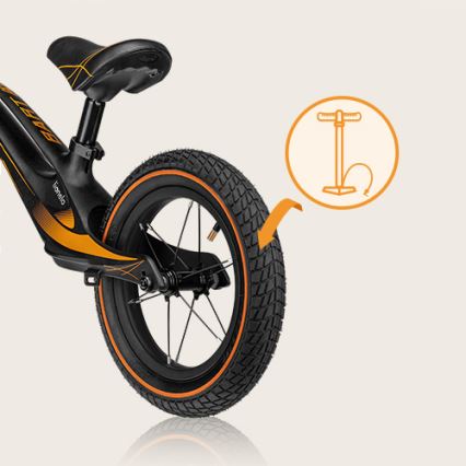 Lionelo - Bicicleta de equilíbrio BART AIR preta/laranja