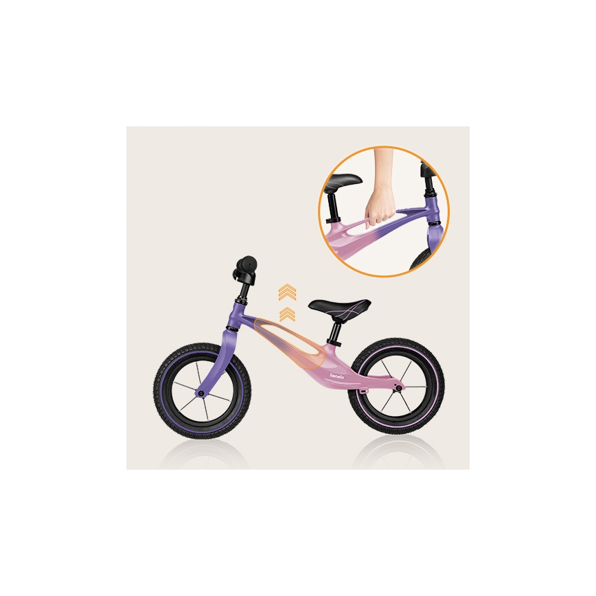 Lionelo - Bicicleta de equilíbrio BART AIR roxa/rosa