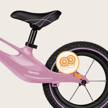Lionelo - Bicicleta de equilíbrio BART AIR roxa/rosa