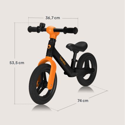 Lionelo - Bicicleta de Equilíbrio TONI Preto e Laranja