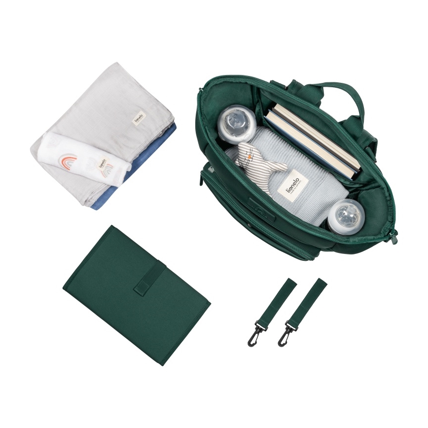 Lionelo - Bolsa de fraldas para carrinho CUBE Green Forest