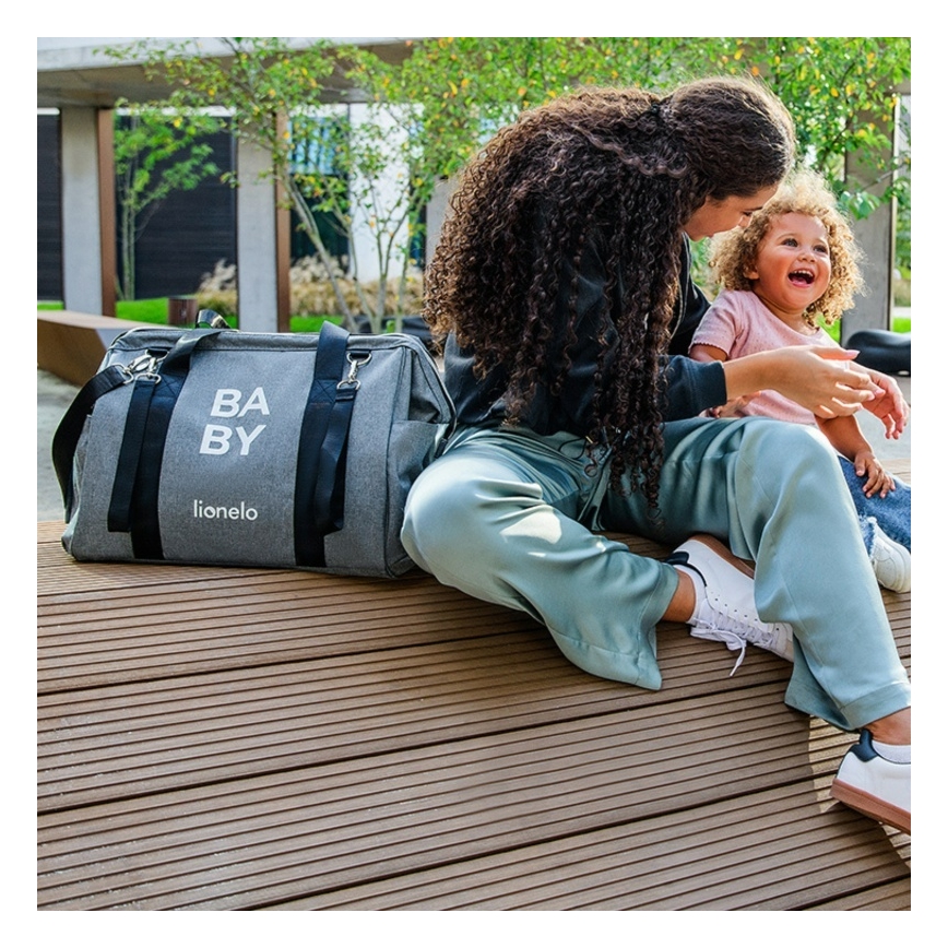 Lionelo - Bolsa de fraldas para carrinho IDA Cinza Concreto