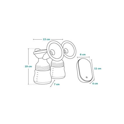Lionelo - Bomba elétrica recarregável dupla para extração de leite materno TWEE GO 5V 1100 mAh 150 ml