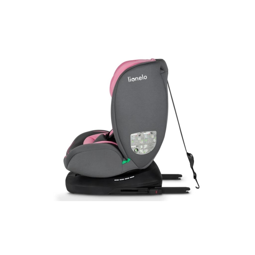 Lionelo - Cadeira auto BASTIAAN i-Size 40-150 cm cinzenta/rosa