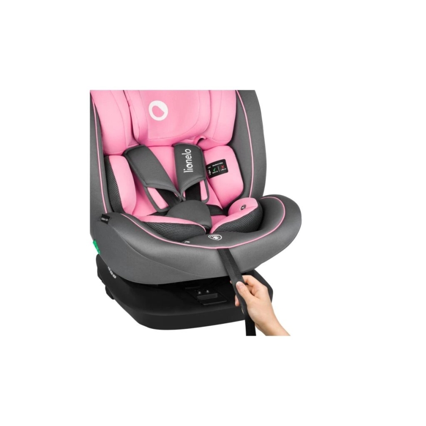 Lionelo - Cadeira auto BASTIAAN i-Size 40-150 cm cinzenta/rosa