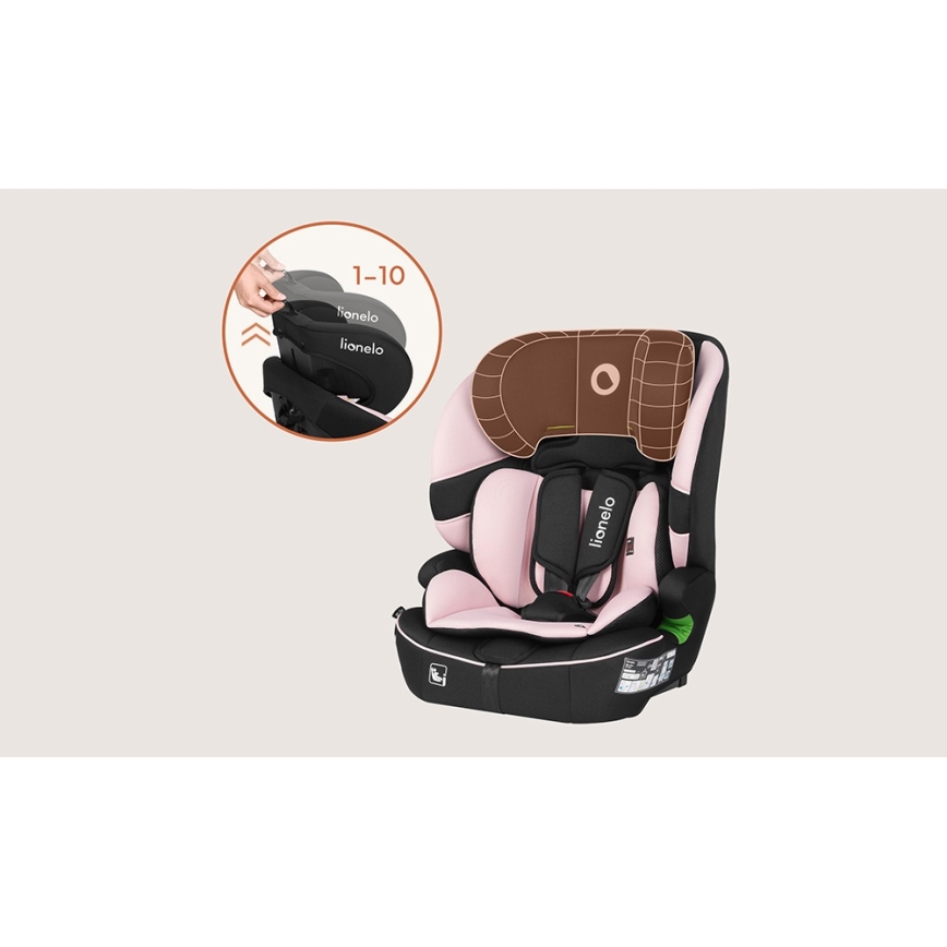 Lionelo - Cadeira auto BILLY i-Size 76-150 cm Rosa Bebé