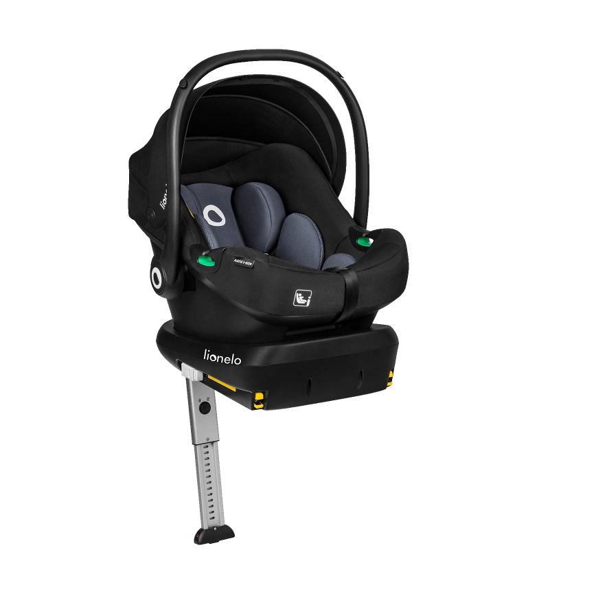 Lionelo - Cadeira auto com base ASTRID SET i-Size 40-87 cm Preto/Cinzento