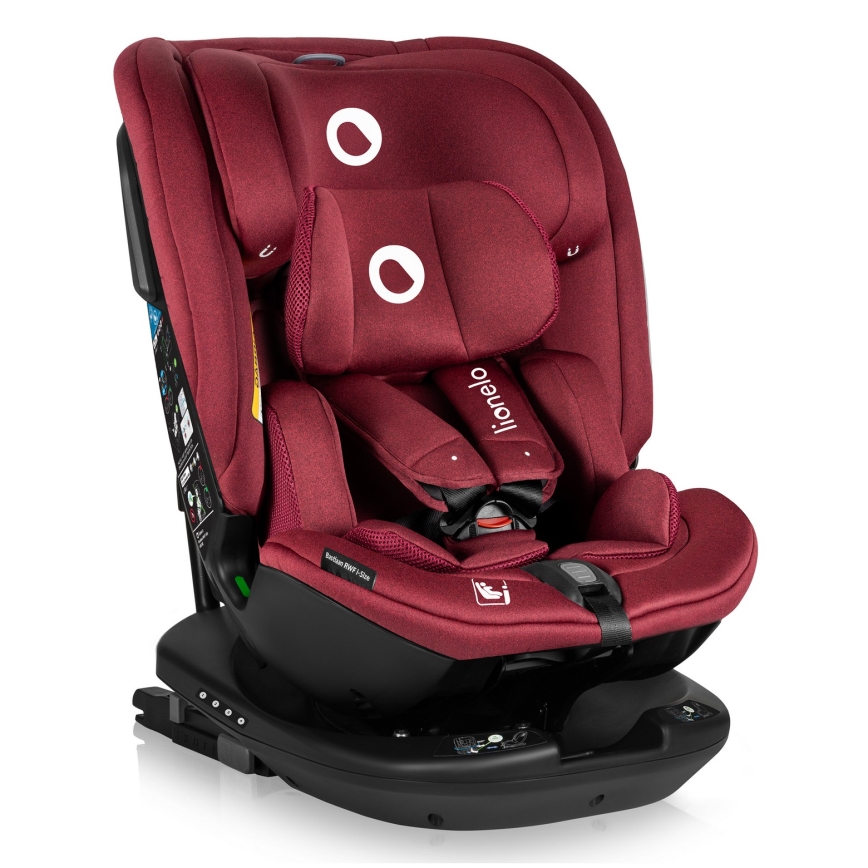 Lionelo - Cadeira auto com base giratória BASTIAAN i-Size 40-150 cm Vermelho Borgonha