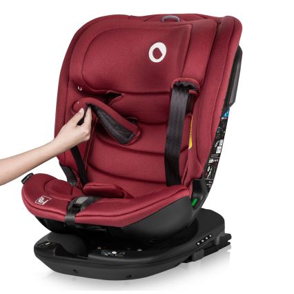 Lionelo - Cadeira auto com base giratória BASTIAAN i-Size 40-150 cm Vermelho Borgonha
