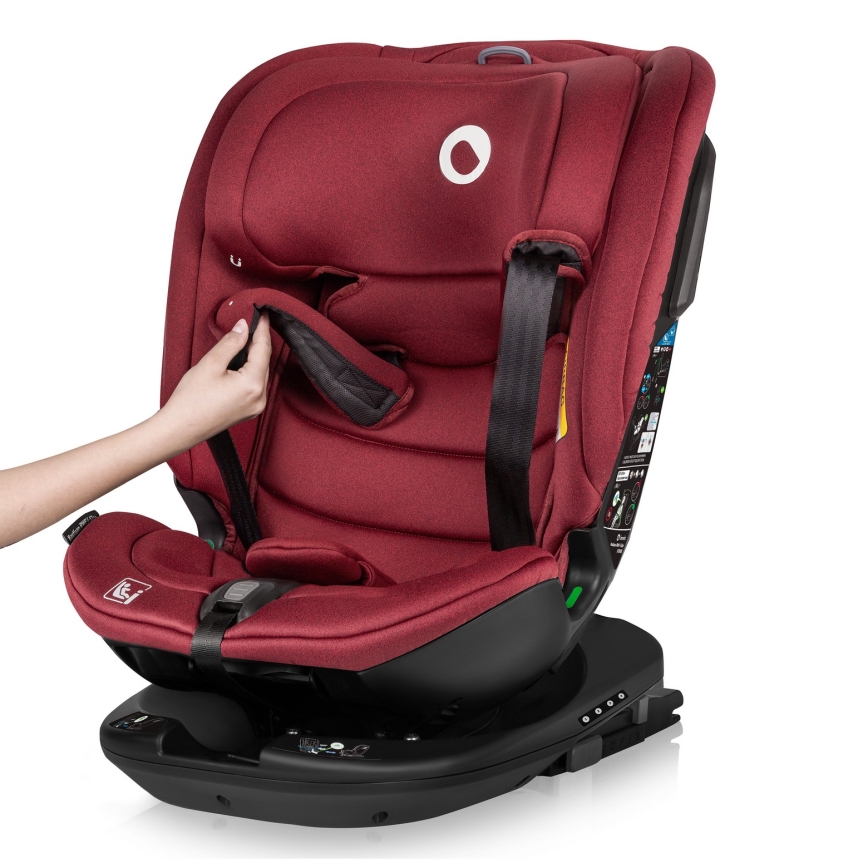 Lionelo - Cadeira auto com base giratória BASTIAAN i-Size 40-150 cm Vermelho Borgonha