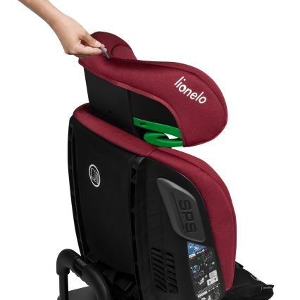 Lionelo - Cadeira auto com base giratória BASTIAAN i-Size 40-150 cm Vermelho Borgonha