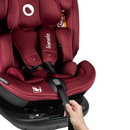 Lionelo - Cadeira auto com base giratória BASTIAAN i-Size 40-150 cm Vermelho Borgonha