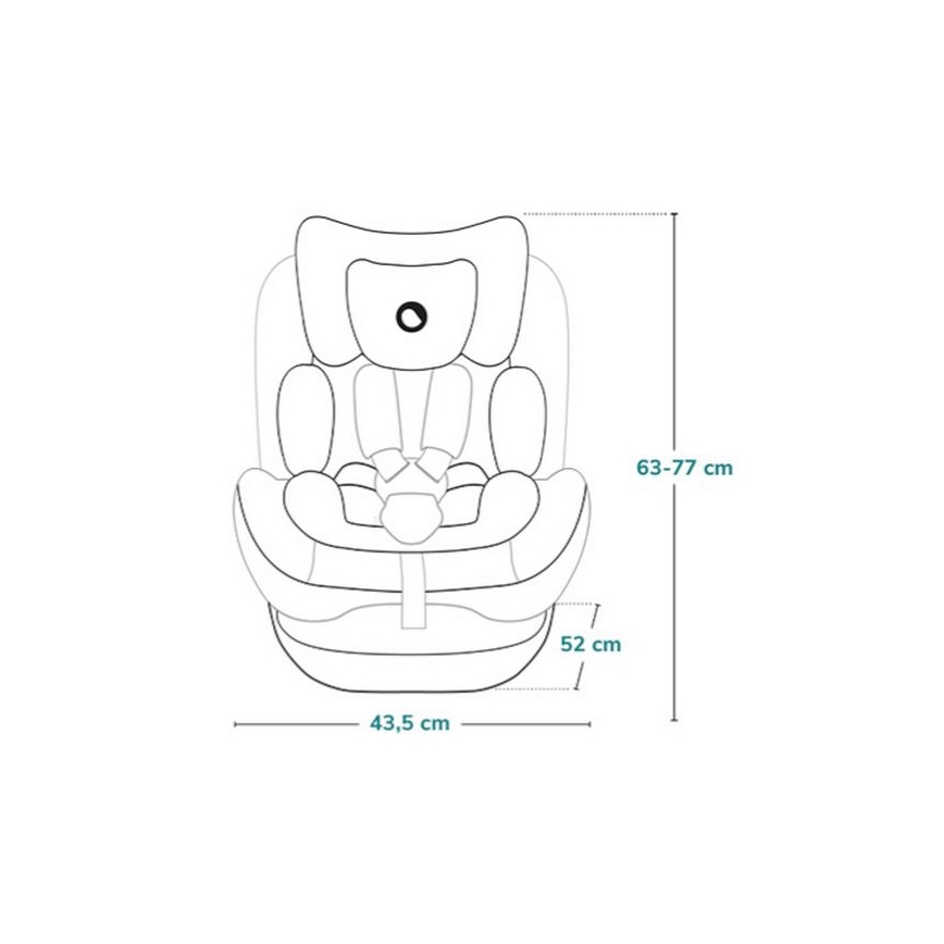 Lionelo - Cadeira auto com base giratória BASTIAAN ONE i-Size 40-150 cm Black Carbon