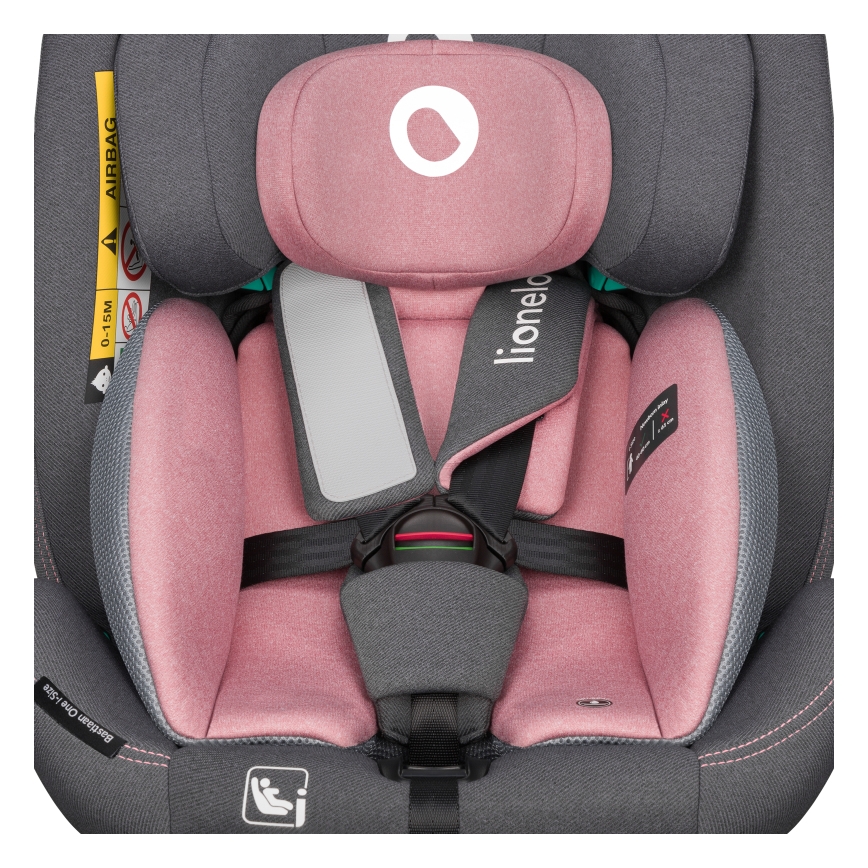 Lionelo - Cadeira auto com base giratória BASTIAAN ONE i-Size 40-150 cm Rosa Pink