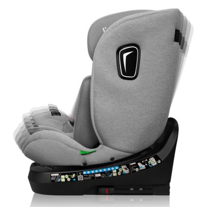 Lionelo - Cadeira auto com base giratória BRAVE i-Size 40-150 cm Grey Stone