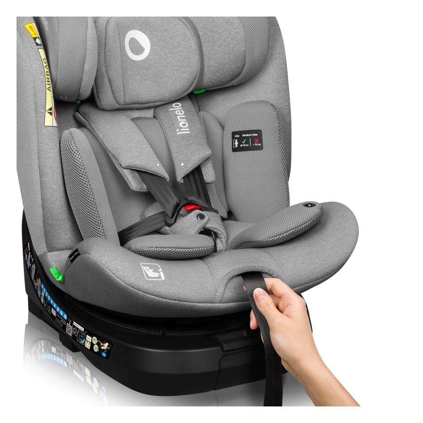 Lionelo - Cadeira auto com base giratória BRAVE i-Size 40-150 cm Pedra Cinzenta