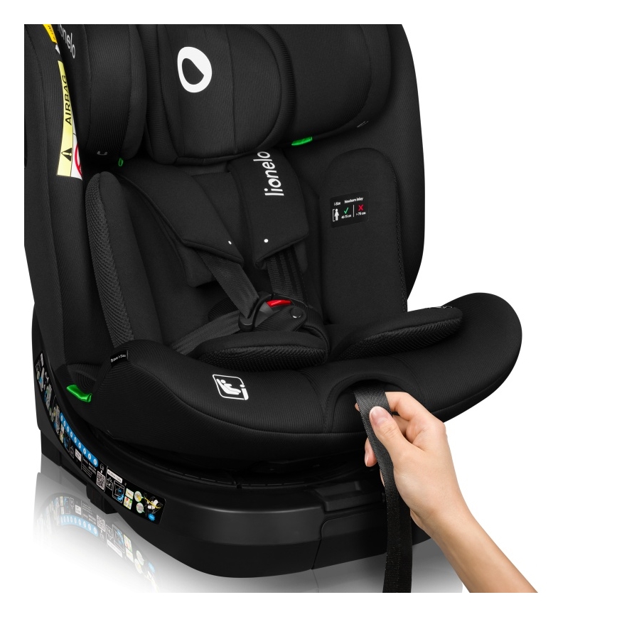 Lionelo - Cadeira auto com base giratória BRAVE i-Size 40–150 cm Preto Carbono