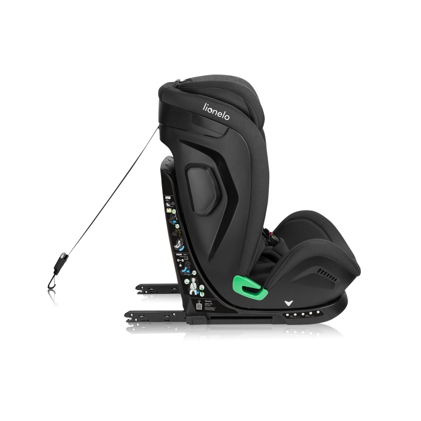 Lionelo - Cadeira auto com base giratória HARPER i-Size 76-150 cm Preto Carbono