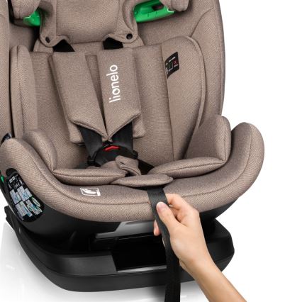 Lionelo - Cadeira Auto com Base Giratória LAVENDER i-Size 76-150 cm Bege Latte