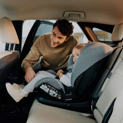 Lionelo - Cadeira-auto com base giratória LAVENDER i-Size 76-150 cm Grey Stone