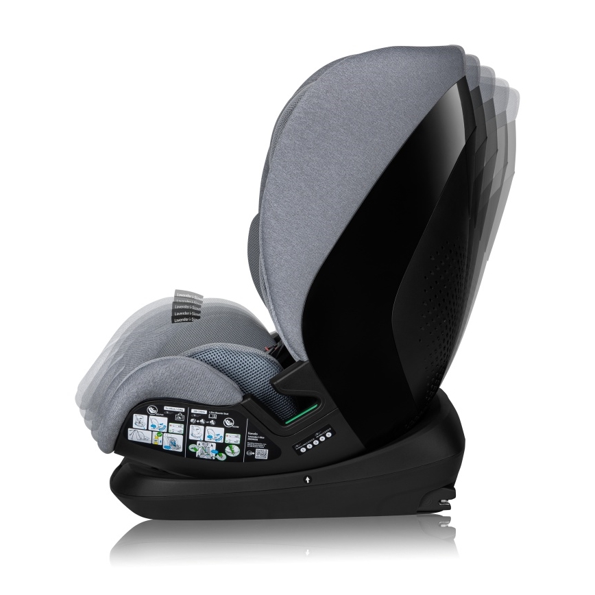 Lionelo - Cadeira auto com base giratória LAVENDER i-Size 76-150 cm Pedra Cinzenta
