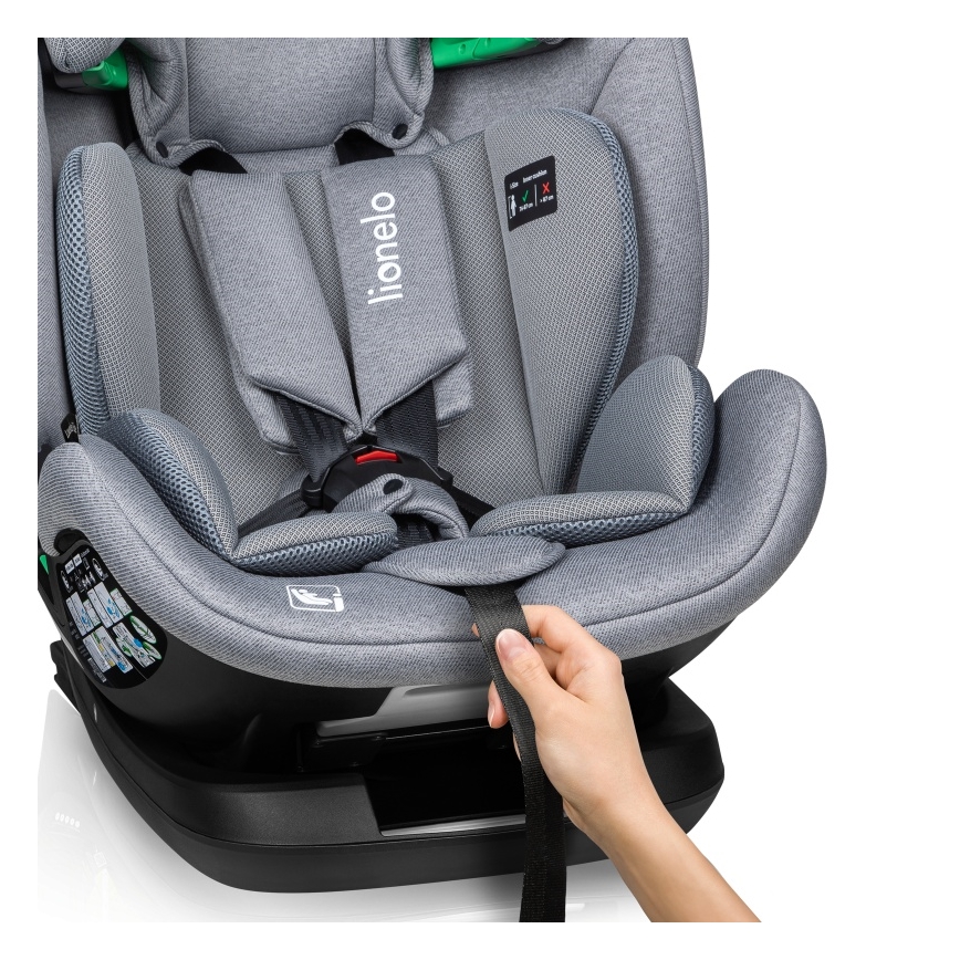 Lionelo - Cadeira auto com base giratória LAVENDER i-Size 76-150 cm Pedra Cinzenta