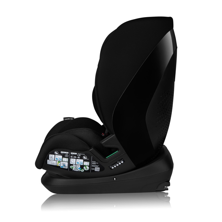 Lionelo - Cadeira auto com base giratória LAVENDER i-Size 76-150 cm Preto Carbono