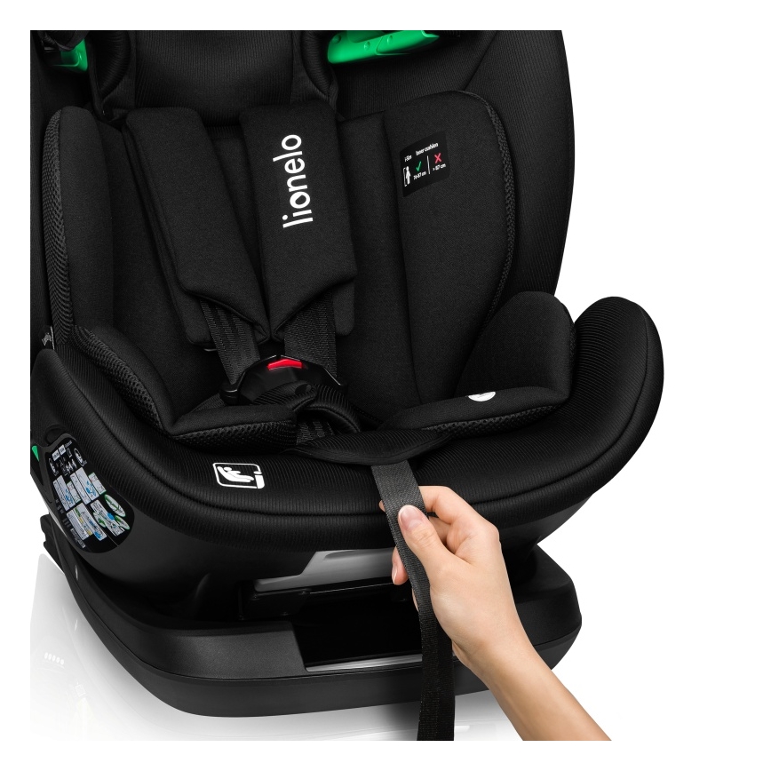 Lionelo - Cadeira auto com base giratória LAVENDER i-Size 76-150 cm Preto Carbono