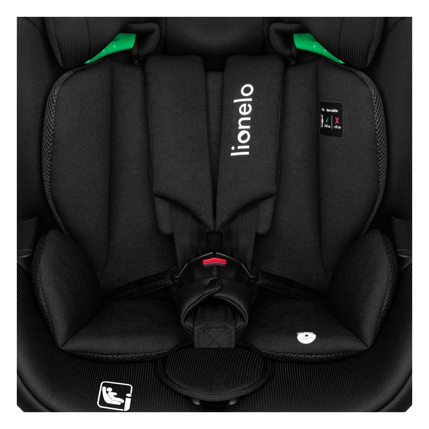 Lionelo - Cadeira auto com base giratória LAVENDER i-Size 76-150 cm Preto Carbono