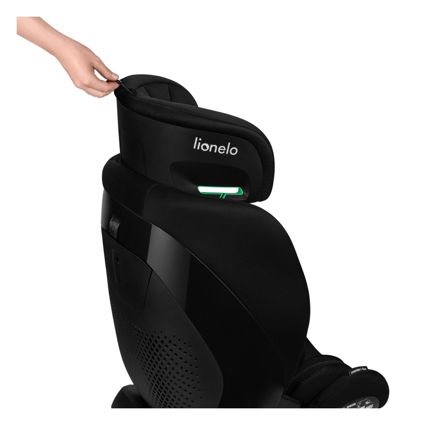 Lionelo - Cadeira auto com base giratória LAVENDER i-Size 76-150 cm Preto Carbono