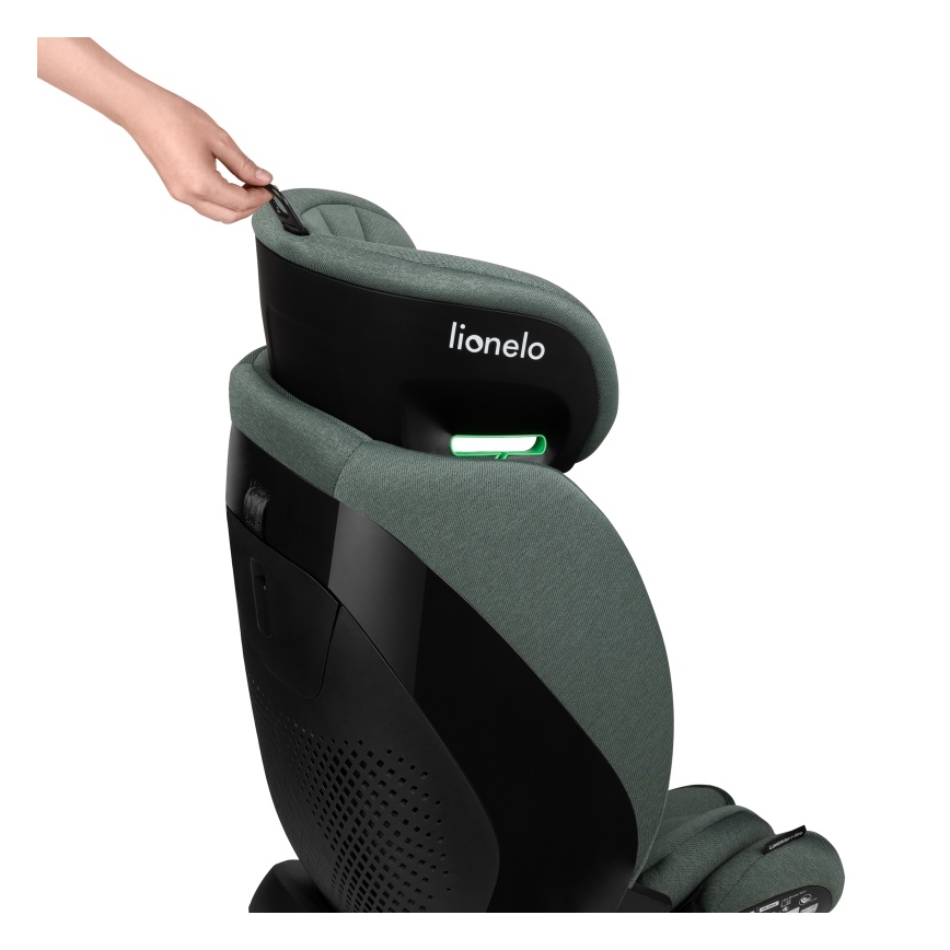 Lionelo - Cadeira auto giratória com base LAVENDER i-Size 76-150 cm Verde Pistache