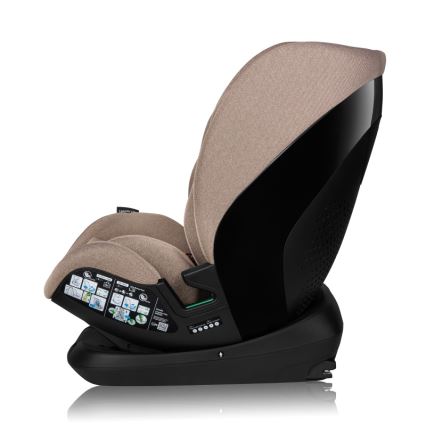 Lionelo - Cadeira auto giratória com base LAVENDER i-Size 76-150 cm Bege Latte