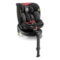 Lionelo - Cadeira auto giratória com base NAVY i-Size 40-150 cm preta/vermelha