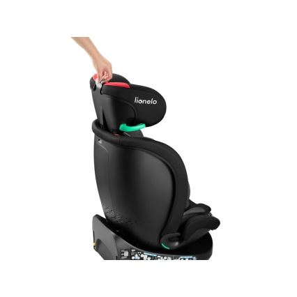 Lionelo - Cadeira auto giratória com base NAVY i-Size 40-150 cm preta/vermelha