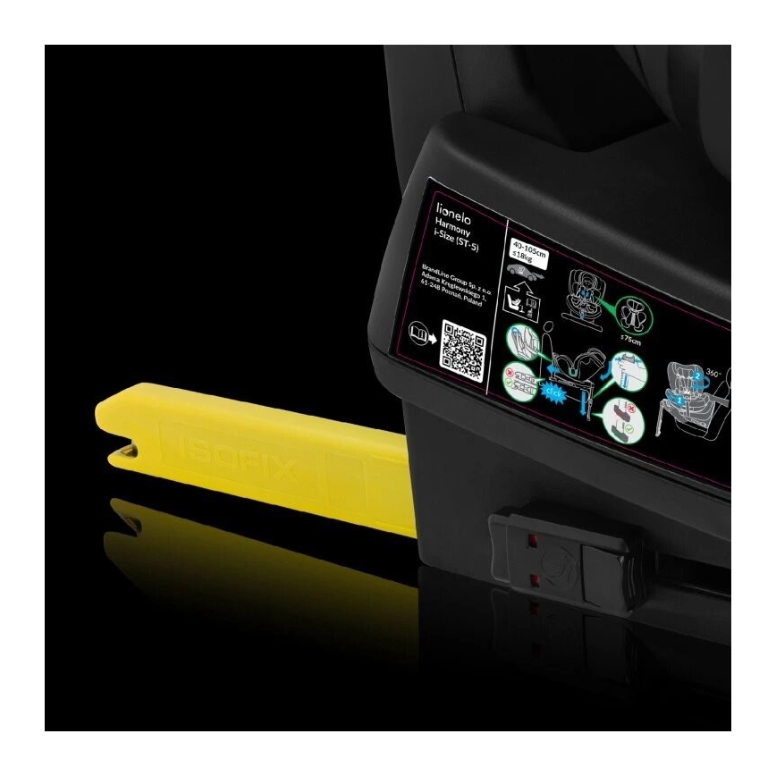 Lionelo - Cadeira Auto Giratória com Base HARMONY i-Size 40-150 cm cinza