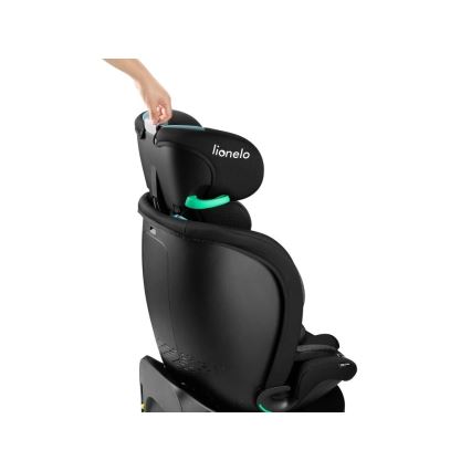 Lionelo - Cadeirinha auto giratória com base NAVY i-Size 40-150 cm preta/turquesa