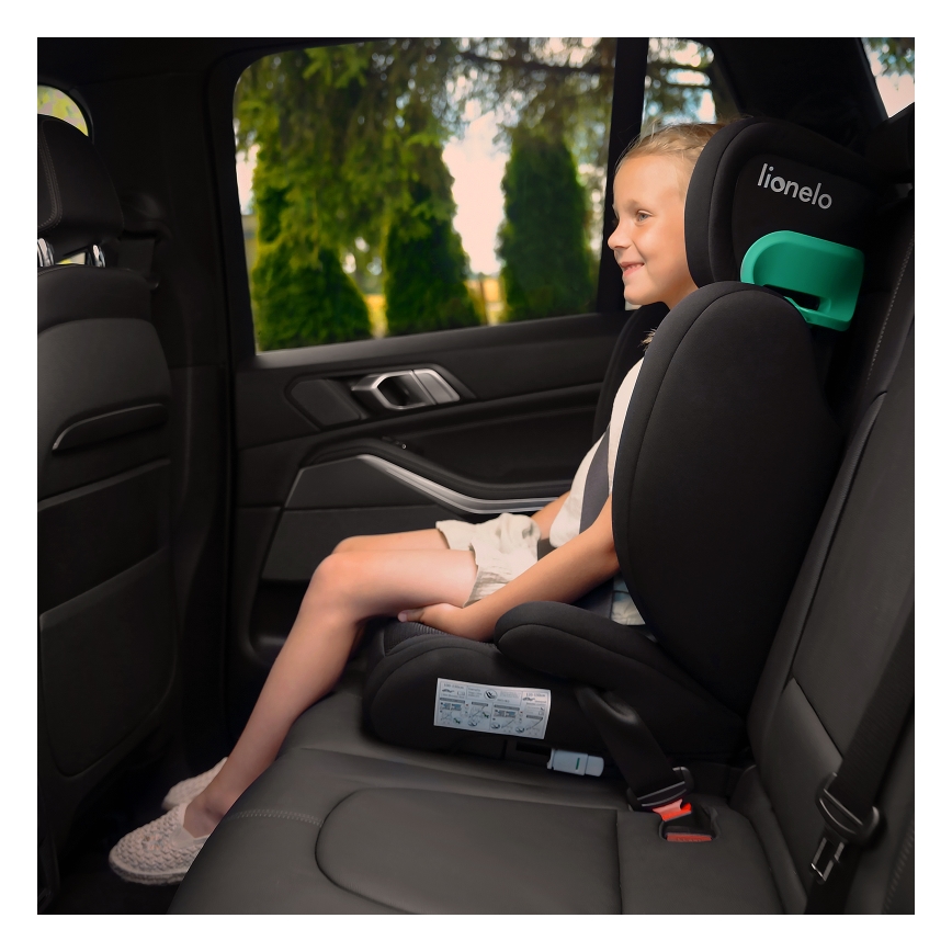 Lionelo - Cadeira auto HUGO i-Tamanho 100-150 cm preto/cinzento