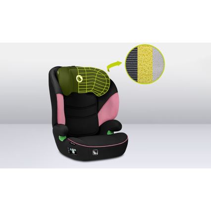 Lionelo - Cadeira auto LARS i-Size 100-150 cm preta/rosa
