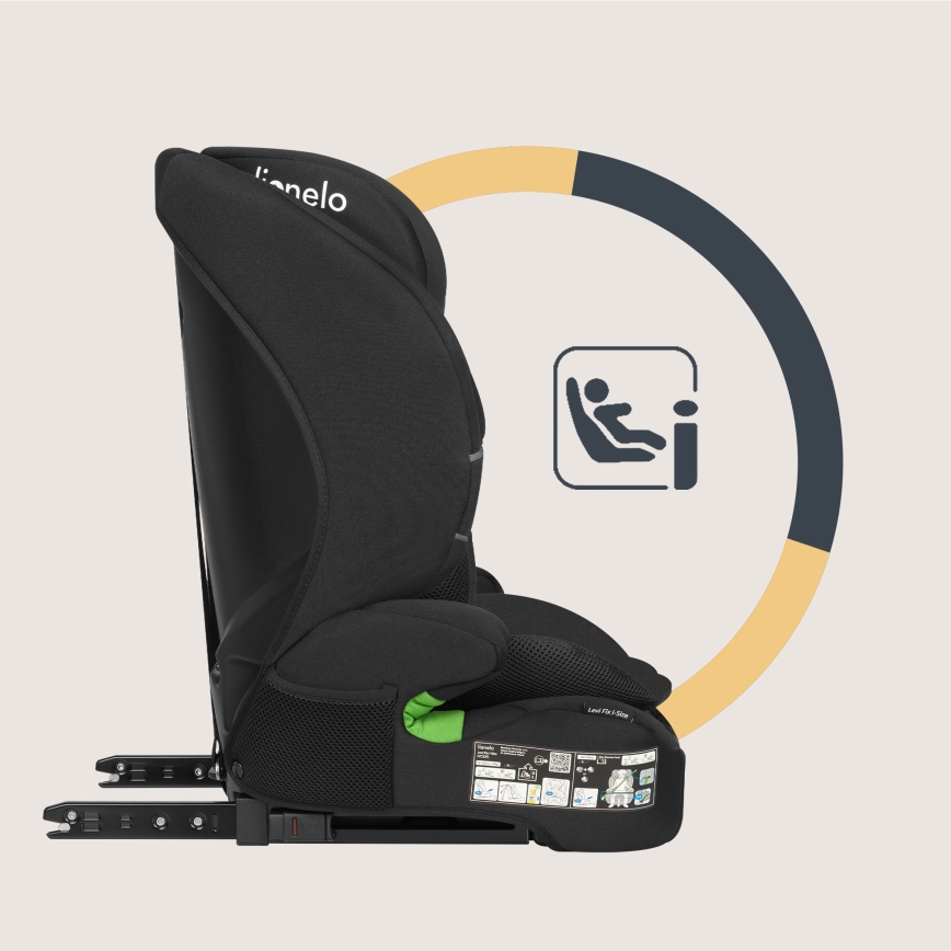 Lionelo - Cadeira Auto LEVI FIX i-Size 76–150 cm Preto Carbono