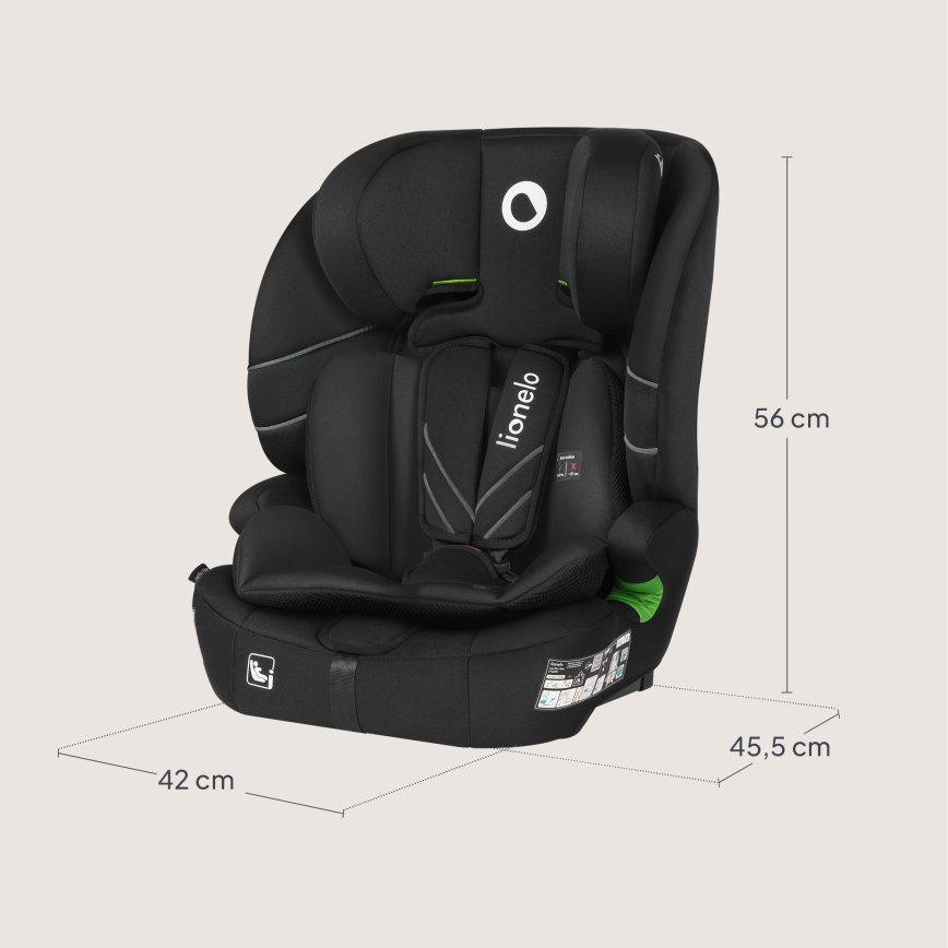 Lionelo - Cadeira Auto LEVI FIX i-Size 76–150 cm Preto Carbono