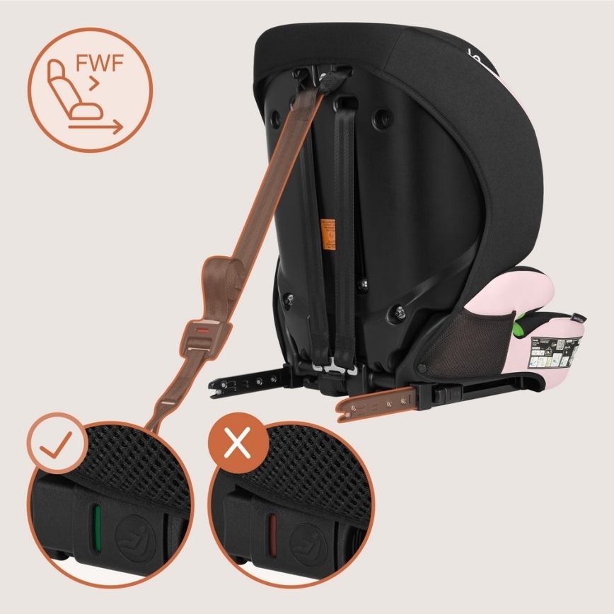 Lionelo - Cadeira auto LEVI FIX i-Size 76-150 cm Rosa Bebé