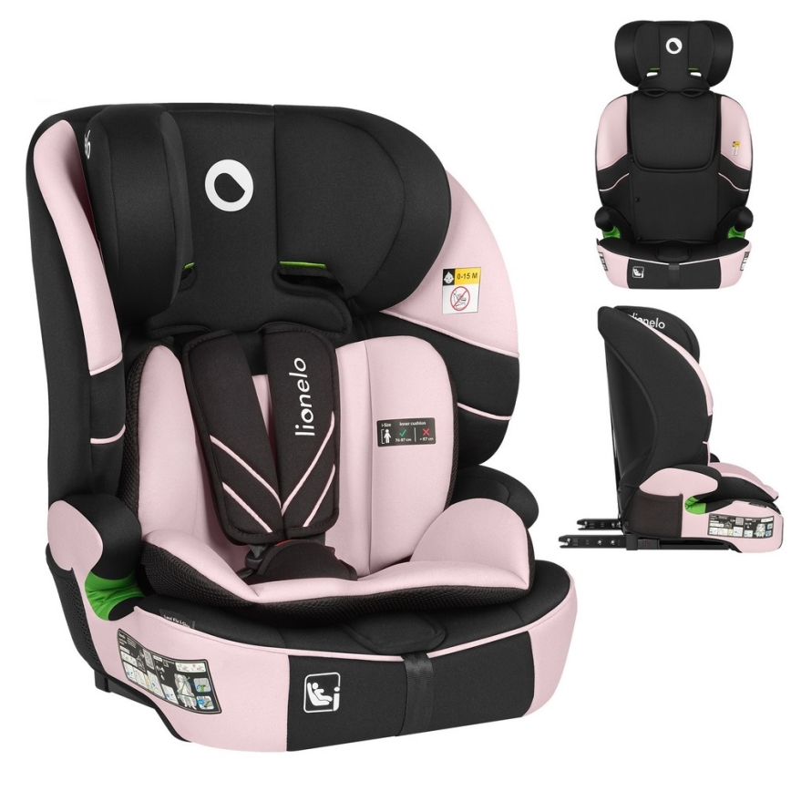 Lionelo - Cadeira auto LEVI FIX i-Size 76-150 cm Rosa Bebé