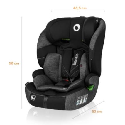 Lionelo - Cadeira auto LEVI ONE i-Size 76-150 cm preta/cinzenta