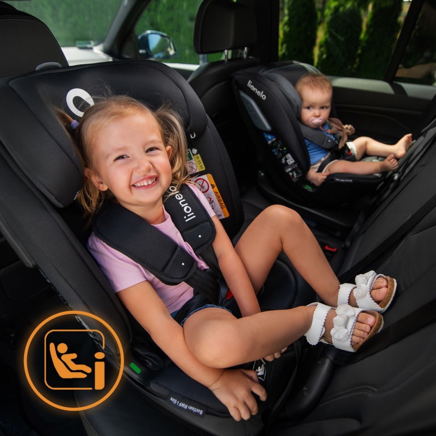 Lionelo - Cadeira de automóvel giratória com base BASTIAAN i-Size 40-150 cm Preto Carbono