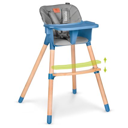 Lionelo - Cadeira de refeição infantil 2 em 1 KOEN Azul Céu
