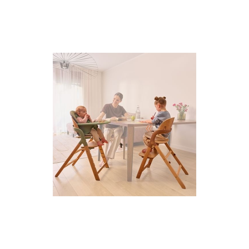 Lionelo - Cadeira de refeição infantil 3 em 1 MEGAN Madeira Cinzenta