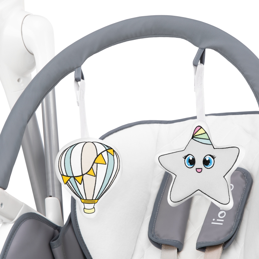 Lionelo - Cadeira de refeição infantil NILES Cinzento 4xAA